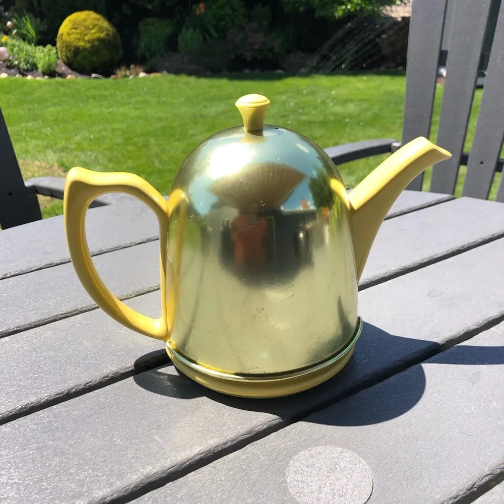 Vintage Hall pottery teapot MCM with aluminum felt lined warming cover- USA made